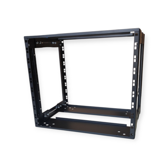 9U Adjustable Depth Open Rack 4 Post 19" 250-350mm Deep