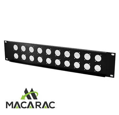 2U 20 WAY XLR / PATCH PANEL Suit BNC & More / 19" Inch Rack-Mount Application MACARAC 19" Inch Sheetmetal