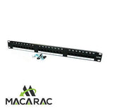 1U PATCH PANEL(CAT6 / RJ45 24 Port /P/C Black 19" Inch Rack-Mount Application) MACARAC 19" Inch Sheetmetal