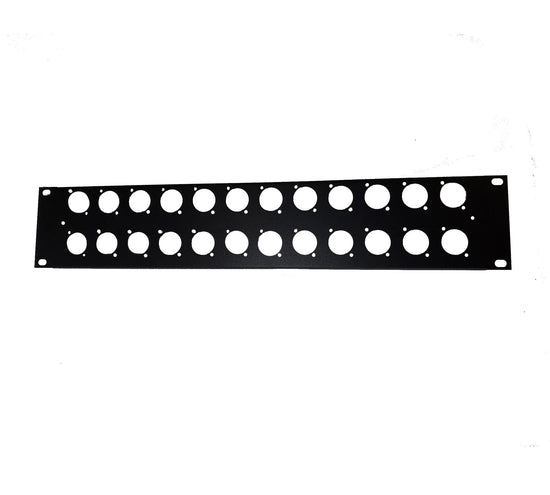 2U XLR PANEL / 24 WAY Offset (19" Rack-Mount Application) MACARAC 19" Inch Sheetmetal