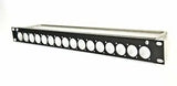 1U XLR  PANEL / 12 WAY (Incl. Lacing Bar / 19" Inch Rack-Mount Application) MACARAC 19" Inch Sheetmetal