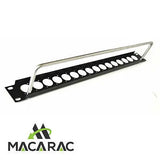 1U XLR  PANEL / 12 WAY (Incl. Lacing Bar / 19" Inch Rack-Mount Application) MACARAC 19" Inch Sheetmetal