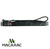 1U 6 WAY POWER DISTRIBUTION UNIT (PDU) 19" Inch Rack-Mount Application MACARAC 19" Inch Sheetmetal