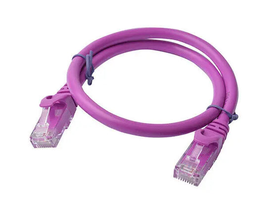 8Ware Cat6a UTP Ethernet Cable 0.5m (50cm) Snagless Purple 8Ware
