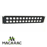 2U XLR PANEL / 24 WAY Offset (19" Rack-Mount Application) MACARAC 19" Inch Sheetmetal