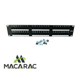 2U PATCH PANEL (2RU Cat 5E RJ45 / 48 Port / 19" Rack-Mount Application) MACARAC 19" Inch Sheetmetal