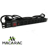 1U 8WAY IEC POWER DISTRIBUTION UNIT AU (PDU) 19" Inch Rack-Mount Application MACARAC 19" Inch Sheetmetal