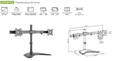 Brateck Curved Horizontal Rail Dual Monitor Array Desktop Stand Fit most 13"-27" MACARAC 19" Inch Sheetmetal