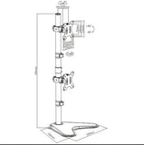 Brateck Dual Screens Economical Double Joint Articulating Steel Monitor Stand Fit Most 13"-32" Brateck