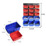 30 Bins Garage Workshop Wall Mounted Tool Box Small Parts Storage Organiser Rack MACARAC 19" Inch Sheetmetal