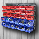30 Bins Garage Workshop Wall Mounted Tool Box Small Parts Storage Organiser Rack MACARAC 19" Inch Sheetmetal