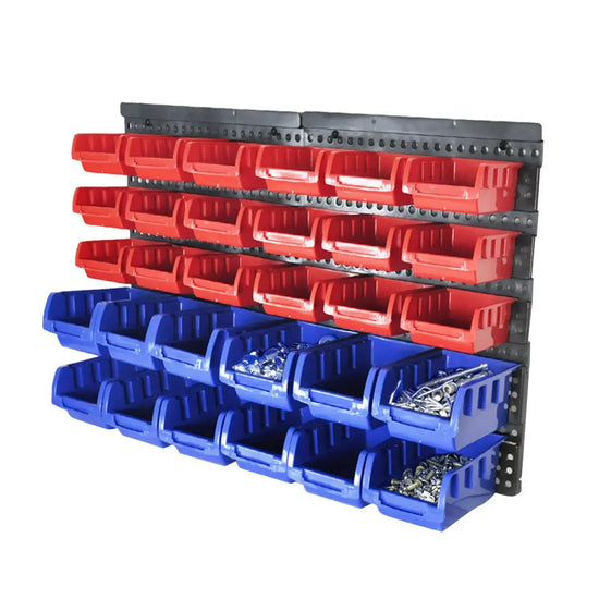 30 Bins Garage Workshop Wall Mounted Tool Box Small Parts Storage Organiser Rack MACARAC 19" Inch Sheetmetal