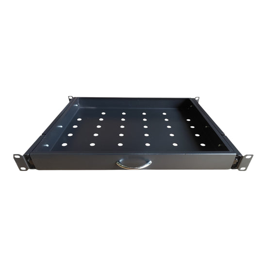1U Drawer Keyboard Tray for Network Cabinets, Heavy Duty Sliding Shelf, Server Rack Keyboard and Mouse Organizer