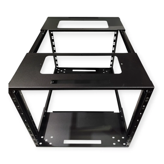 9U Adjustable Depth Open Rack 4 Post 19" 450-700MM Deep MACARAC 19" Inch Sheetmetal