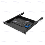 1U Drawer Keyboard Tray for Network Cabinets, Heavy Duty Sliding Shelf, Server Rack Keyboard and Mouse Organizer