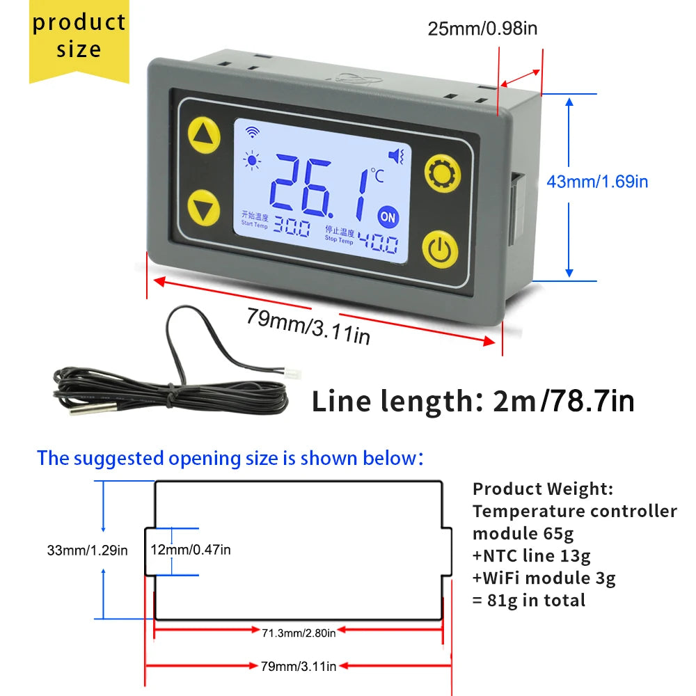 SA30 SA10 WIFI Remote Control Thermostat 6-30V 110-220V Digital Temper