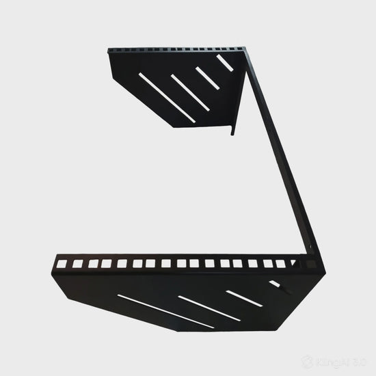 6U Steel Vertical/Horizontal Wall Mount / Under Desk Rack Bracket (Black) 19" Application