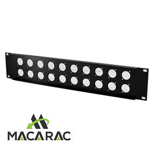 2U 20 WAY XLR / PATCH PANEL Suit BNC & More / 19" Inch Rack-Mount Application