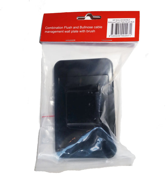 Bullnose Cable Management Wall Plate With Brush Adaptex