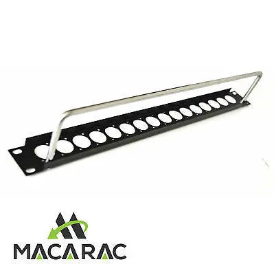 1U XLR  PANEL / 12 WAY (Incl. Lacing Bar / 19" Inch Rack-Mount Application) MACARAC 19" Inch Sheetmetal