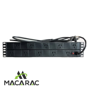 Jackson 19 Inch Rack Mount 12-Way Surge Protect Power Board