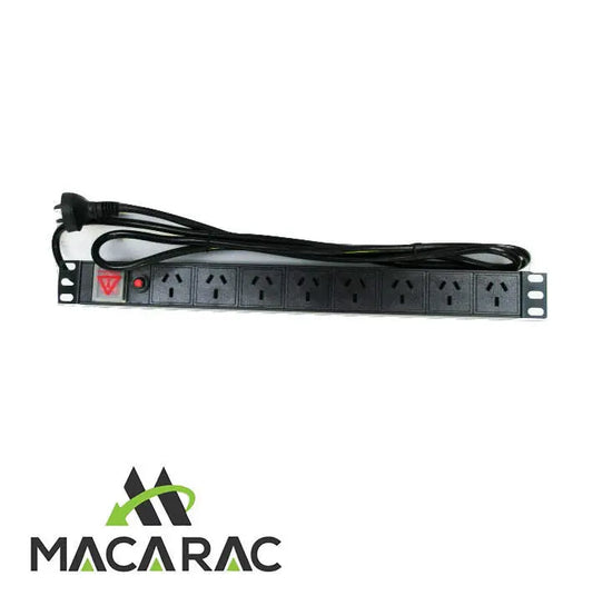 1U 8 WAY POWER DISTRIBUTION UNIT (PDU) 19" Inch Rack-Mount Application MACARAC 19" Inch Sheetmetal