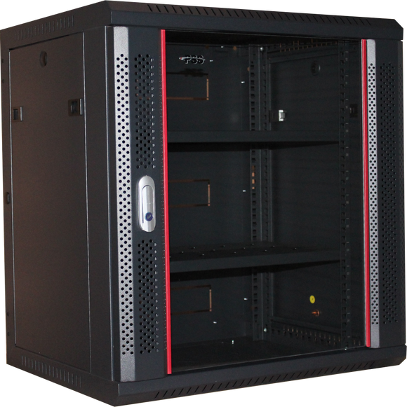 18U 450mm Redback Wall Mounted Data Cabinet Fully Assembled Welded + Fixed Shelf