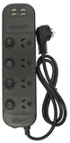 Jackson 4 Outlet 4 X USB Surge Protected Powerboard Fast Charging 3.4amp USB