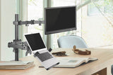 Brateck Economical Double Joint Articulating Steel Monitor Arm with Laptop Holder Fit Most 13"-32" Monitors