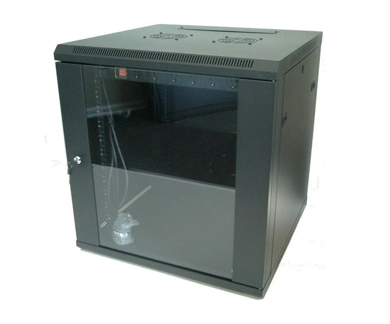 18U x 600mm Deep Fully Assembled Wall Mount  Cabinet + PDU & Shelf Hypertec